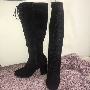 Knee high heel boots